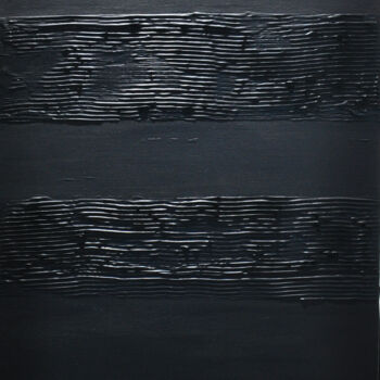 Schilderij getiteld "M-black" door Bridg', Origineel Kunstwerk, Acryl Gemonteerd op Frame voor houten brancard