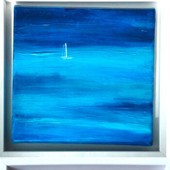 Painting titled "Ocean view 2" by Bridg', Original Artwork, Acrylic Mounted on Wood Stretcher frame