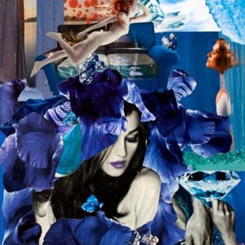 Коллажи под названием "La Vénus Bleue" - Brigitte Istria, Подлинное произведение искусства, Коллажи