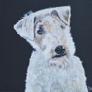 Painting titled "Lakeland Terrier" by Brigitte Didier (Biche), Original Artwork, Acrylic