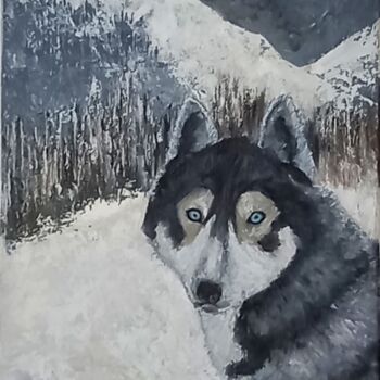 Peinture intitulée "Entre chien et loup…" par Brigi'Art, Œuvre d'art originale, Acrylique Monté sur Châssis en bois