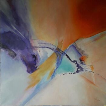 Painting titled "Instant suspendu.…" by Brigitte Angius, Original Artwork, Oil