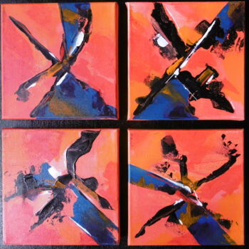 Pintura titulada "abstrait13" por Brigitte Barcelo, Obra de arte original, Acrílico Montado en Panel de madera