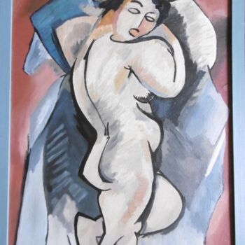 Painting titled "Copie le grand nu ,…" by Brigitte Barcelo, Original Artwork, Acrylic