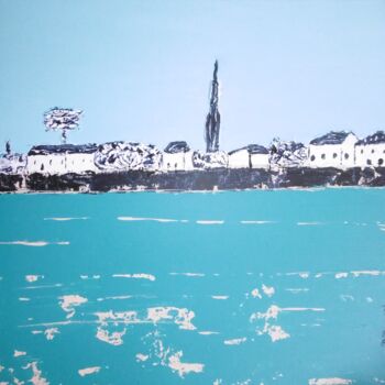 Painting titled "Paysage marin" by Brigitte Barcelo, Original Artwork, Acrylic