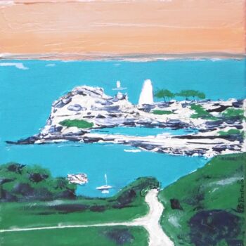 Painting titled "Mer et paysage 5" by Brigitte Barcelo, Original Artwork, Acrylic