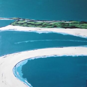 Painting titled "Lagune" by Brigitte Barcelo, Original Artwork, Acrylic