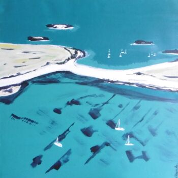 Painting titled "L archipel des Glén…" by Brigitte Barcelo, Original Artwork, Acrylic