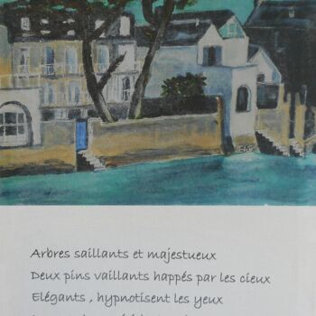 Schilderij getiteld "Les arbres" door Brigitte Barcelo, Origineel Kunstwerk, Acryl