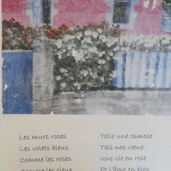 Malerei mit dem Titel "Les murs roses" von Brigitte Barcelo, Original-Kunstwerk, Acryl