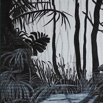 "Forêt Tropicale" başlıklı Resim Brigitte Barcos Nosetti tarafından, Orijinal sanat, Mürekkep