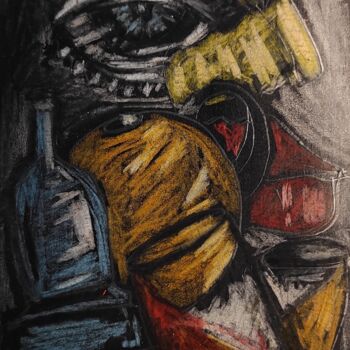 Dessin intitulée "Présence" par Brigitte Barcos Nosetti, Œuvre d'art originale, Crayon