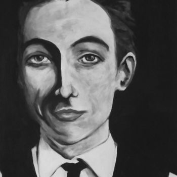 Painting titled "Portrait homme - 5…" by Brigitte Benitah, Original Artwork, Acrylic