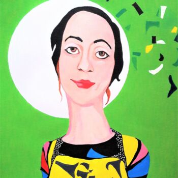 Painting titled "portrait fantaisie…" by Brigitte Benitah, Original Artwork, Acrylic