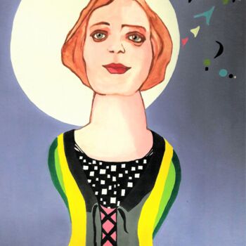 绘画 标题为“portrait fantaisie…” 由Brigitte Benitah, 原创艺术品, 丙烯