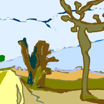 绘画 标题为“Baum an der Landstr…” 由Brigitte Böhme, 原创艺术品, 数字油画