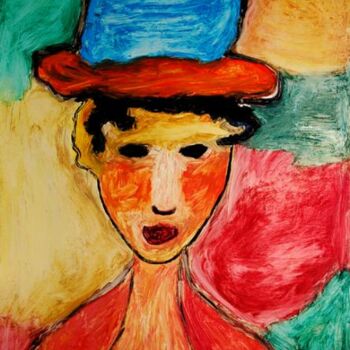 Painting titled "chapeau huilé sur p…" by Brigitte Boilly, Original Artwork