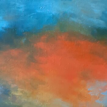 Painting titled "Crépuscule" by Brigitte Botsen (Britt), Original Artwork, Oil Mounted on Wood Stretcher frame