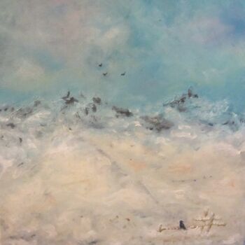 "L'hiver, sous la ne…" başlıklı Tablo Brigitte Botsen (Britt) tarafından, Orijinal sanat, Petrol Ahşap Sedye çerçevesi üzeri…