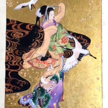 「la-japonaise」というタイトルのアートクラフト Brigitte Boulangerによって, オリジナルのアートワーク