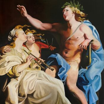 Pittura intitolato "Etude d'Apollon et…" da Brigitte Bouron, Opera d'arte originale, Olio