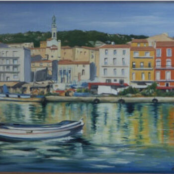 Painting titled "le port de sete" by Brigitte Bouysse, Original Artwork, Oil