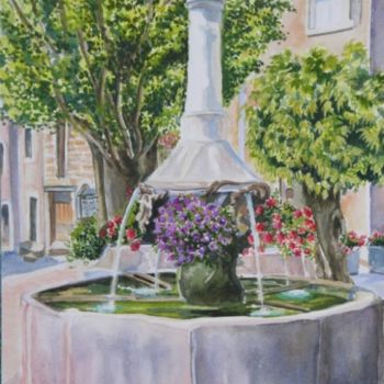 Pittura intitolato "fontaine de salasc…" da Brigitte Bouysse, Opera d'arte originale, Olio