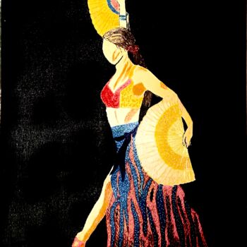 Peinture intitulée "Le flamenco" par Brigitte Candy, Œuvre d'art originale, Acrylique