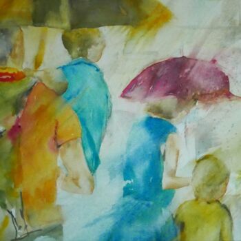 Painting titled "Rio sous l'orage" by Brigitte Chevalier, Original Artwork, Watercolor