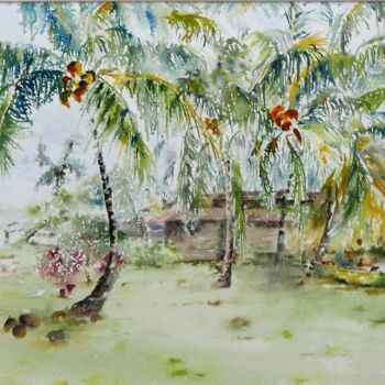 Peinture intitulée "sous le soleil de G…" par Brigitte Chevalier, Œuvre d'art originale, Aquarelle