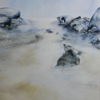 Peinture intitulée "bord de mer" par Brigitte Chevalier, Œuvre d'art originale, Aquarelle