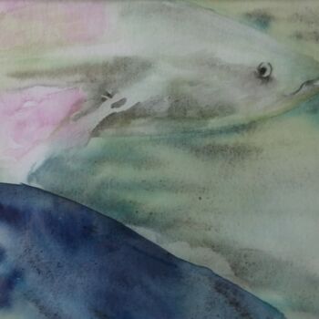 Peinture intitulée "Ambiance aquatique 2" par Brigitte Chevalier, Œuvre d'art originale, Aquarelle