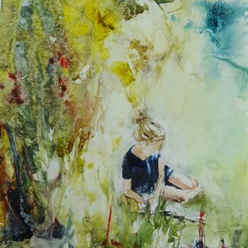 Peinture intitulée "lecture" par Brigitte Chevalier, Œuvre d'art originale, Aquarelle