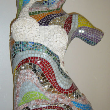 Скульптура под названием "buste multicolore" - Brigitte Coleau, Подлинное произведение искусства, Мозаика