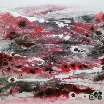 Painting titled "effusion rouge" by Brigitte Coleau, Original Artwork, Acrylic