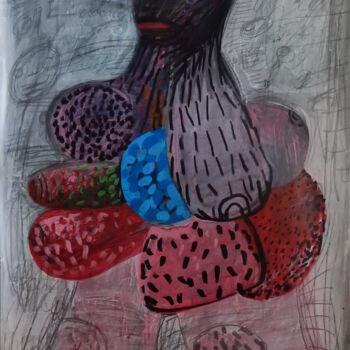Desenho intitulada "Vénus grappe" por Brigitte Derbigny, Obras de arte originais, Acrílico