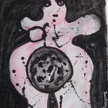 Картина под названием "Melinda" - Brigitte Derbigny, Подлинное произведение искусства, Акрил Установлен на Деревянная рама д…