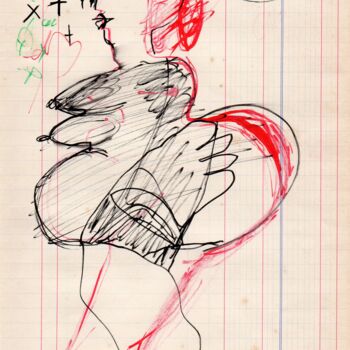 Drawing titled "Vénus au chignon ro…" by Brigitte Derbigny, Original Artwork, Marker