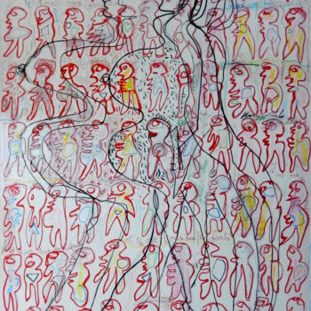 Malarstwo zatytułowany „et ils ont tous des…” autorstwa Brigitte Derbigny, Oryginalna praca, Akryl