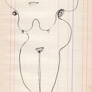 Desenho intitulada "Vénus sourire n°4" por Brigitte Derbigny, Obras de arte originais, Marcador