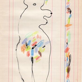 Dessin intitulée "Vénus couleurs n°3" par Brigitte Derbigny, Œuvre d'art originale, Crayon