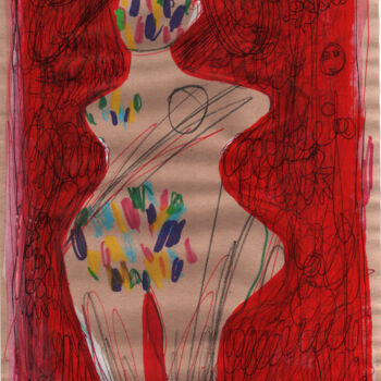 Рисунок под названием "vénus couleur n°2" - Brigitte Derbigny, Подлинное произведение искусства, Акрил