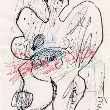 Disegno intitolato "Vénus cactus" da Brigitte Derbigny, Opera d'arte originale, Pennarello