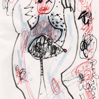 Desenho intitulada "Vénus ébouriffée" por Brigitte Derbigny, Obras de arte originais, Acrílico