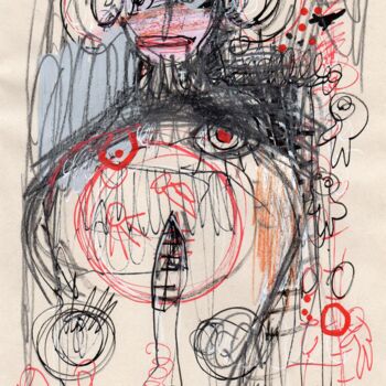 Рисунок под названием "Vénus aux grandes o…" - Brigitte Derbigny, Подлинное произведение искусства, Маркер