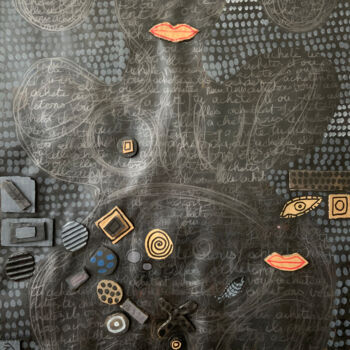 Dessin intitulée "Vénus carton 1" par Brigitte Derbigny, Œuvre d'art originale, Acrylique