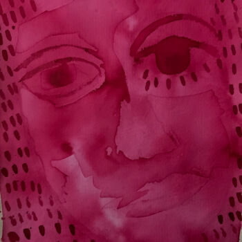 Рисунок под названием "Portrait garance" - Brigitte Derbigny, Подлинное произведение искусства, Чернила