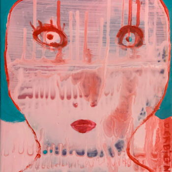 Peinture intitulée "Figure acidulée" par Brigitte Derbigny, Œuvre d'art originale, Acrylique