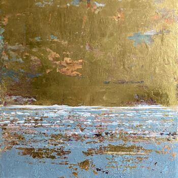 "Gold sky" başlıklı Tablo Brigitte Dravet tarafından, Orijinal sanat, Akrilik Ahşap Sedye çerçevesi üzerine monte edilmiş
