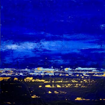 Painting titled "midnight blue" by Brigitte Dravet, Original Artwork, Acrylic Mounted on Wood Stretcher frame